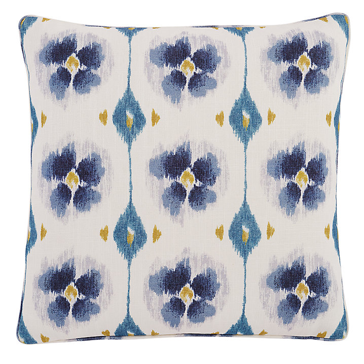 Cesta Floral Ikat Pillow Cover - Aegean