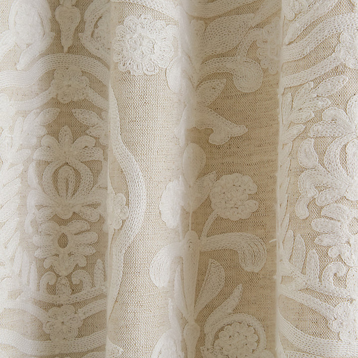Elsbeth Crewel Embroidered Drapery Panel