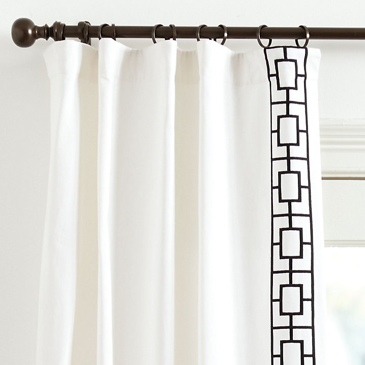Embroidered Square Trellis Panels - Set of 2